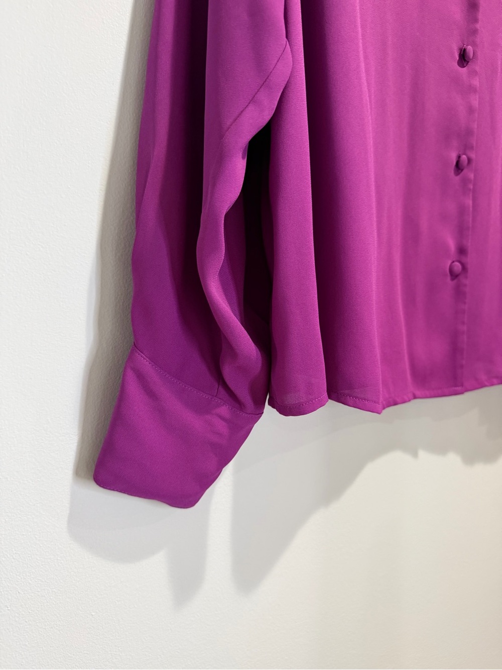 Worthington Bright Magenta Button-Down Blouse - Picture 2 of 7